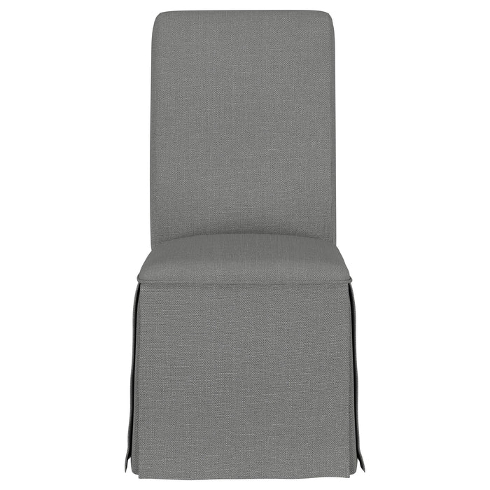 Shawna Upholstered Skirted Side Chair Light Grey (Set of 2)