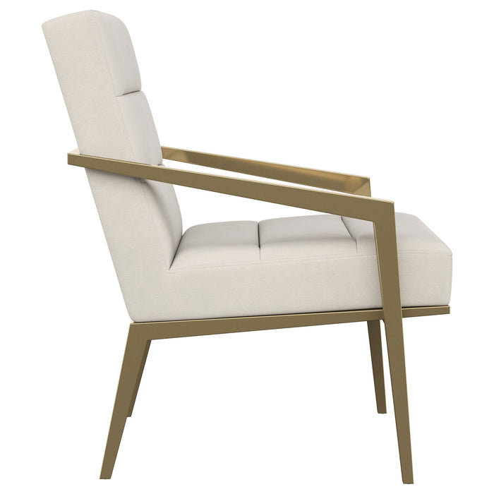 Kirra Upholstered Metal Arm Accent Chair Cream