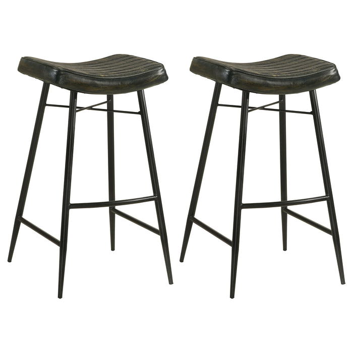 Bayu Leather Upholstered Bar Stool Espresso (Set of 2)