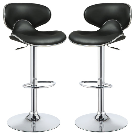 Edenton Upholstered Adjustable Bar Stool Black (Set of 2)