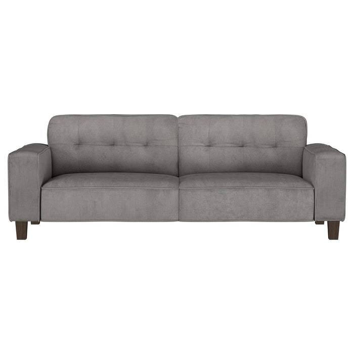 Deerhurst 3-piece Upholstered Track Arm Sofa Set Charcoal