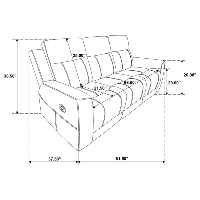 Brentwood Upholstered Motion Reclining Sofa Dark Charcoal