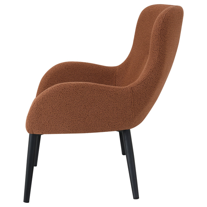 Calvin Upholstered Modern Arm Accent Chair Rust