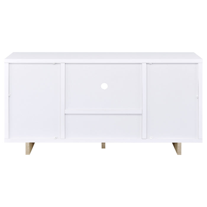 Dalton 2-door Storage Cabinet White and Distressed Pine