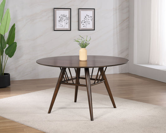 Everton Round 53-inch Wood Dining Table Dark Walnut