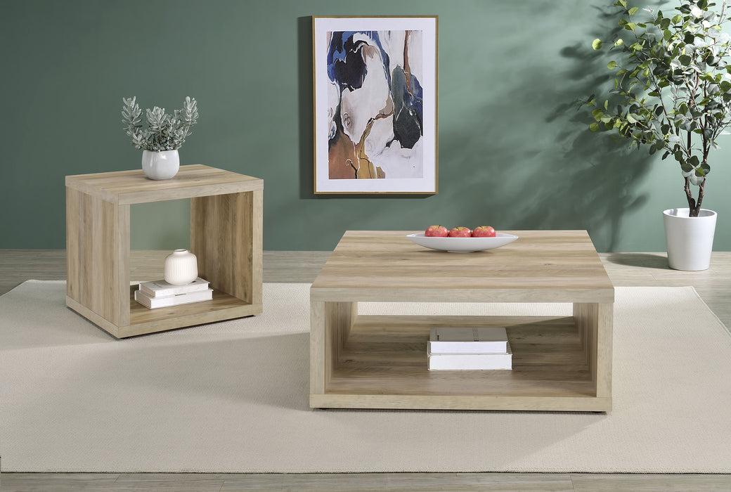 Frisco Square Engineered Wood Coffee Table Distressed Pine