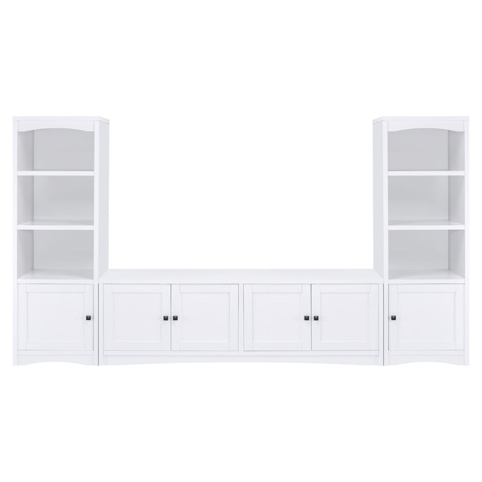 Laughlin 4-door Engineered Wood 78-inch TV Stand White