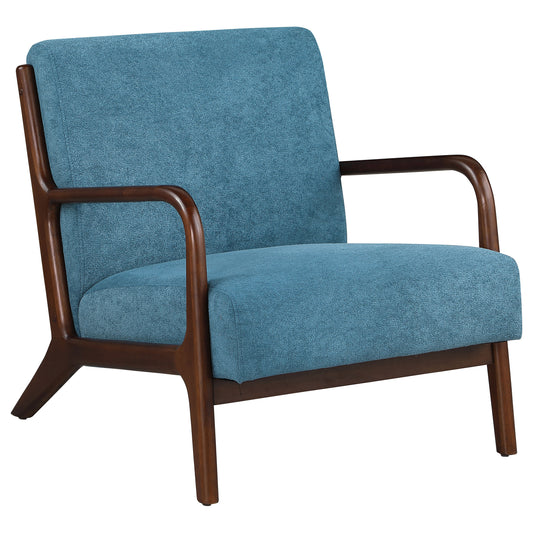 Foster Upholstered Wood Frame Accent Chair Peacock Blue