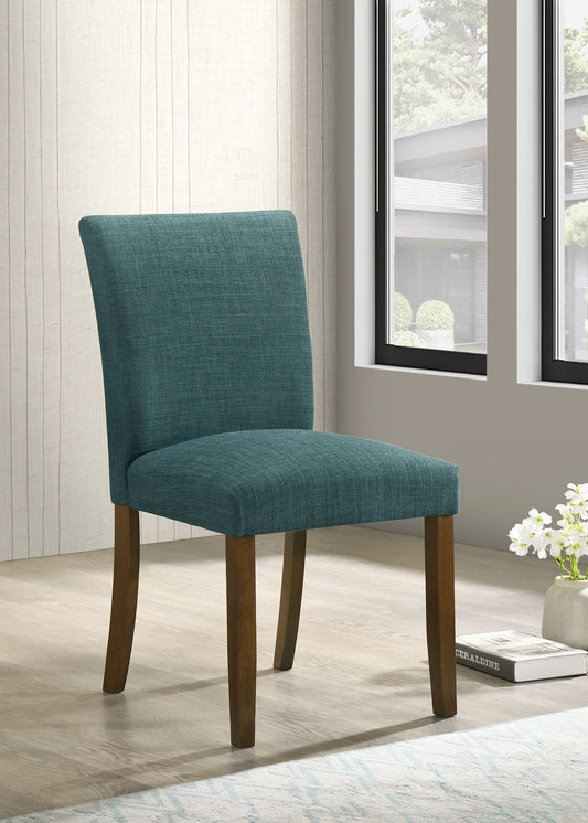 Cantley Upholstered Dining Side Chair Teal Blue (Set of 2)