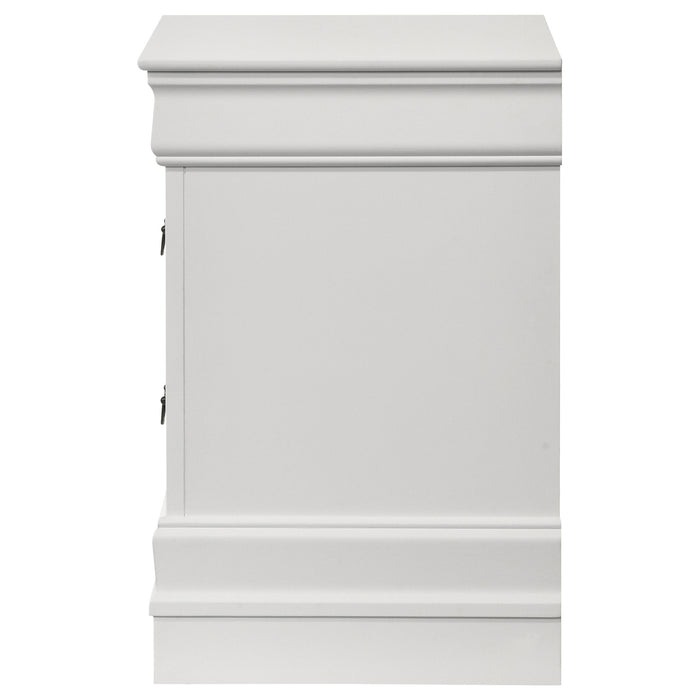 Louis Philippe 2-drawer Nightstand Bedside Table White