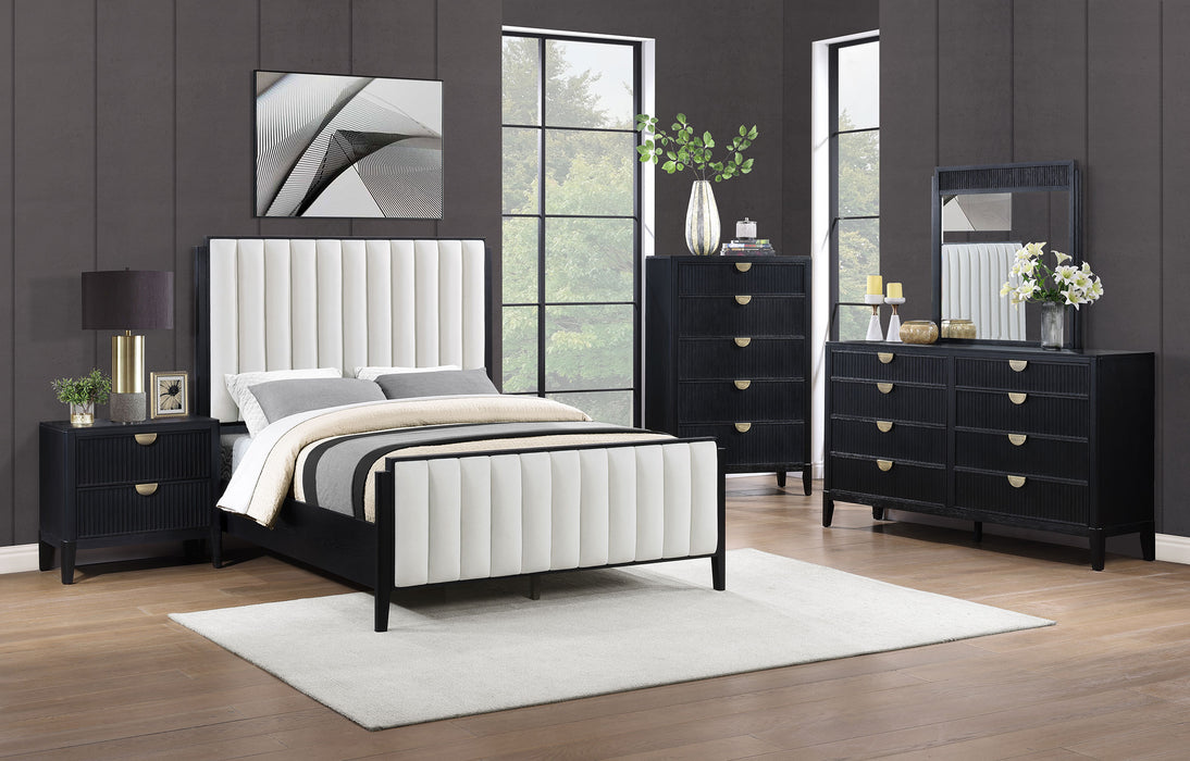 Brookmead 60-inch Upholstered California King Bed Black