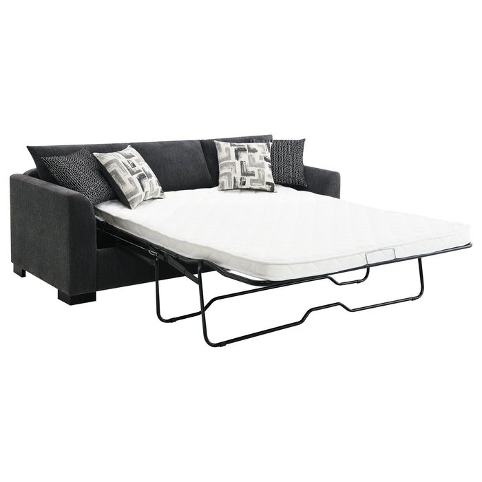 Storey Upholstered Sleeper Sectional Chaise Sofa Dark Grey