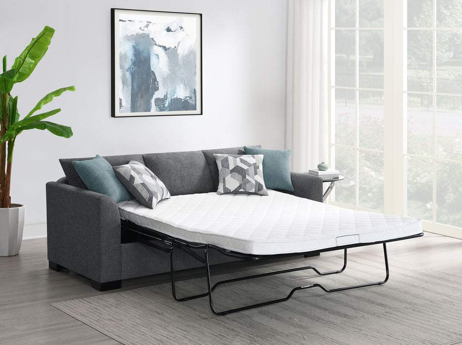 Storey Upholstered Sleeper Sectional Chaise Sofa Grey