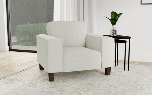 Deerhurst Upholstered Track Arm Tufted Accent Chair Greige