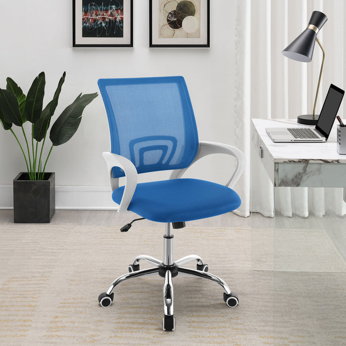 Felton Upholstered Adjustable Home Office Desk Chair Blue