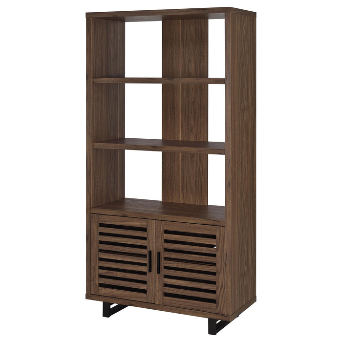 Maddox 71-inch 3-shelf Cabinet Bookcase Walnut