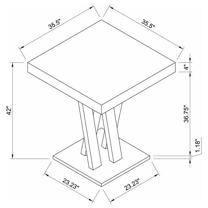 Freda Square 36-inch Pub Height Bistro Bar Table Cappuccino