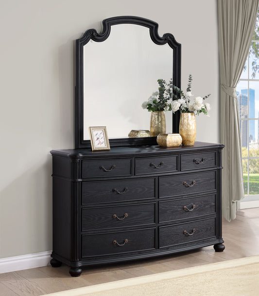 Celina 9-drawer Dresser with Mirror Black