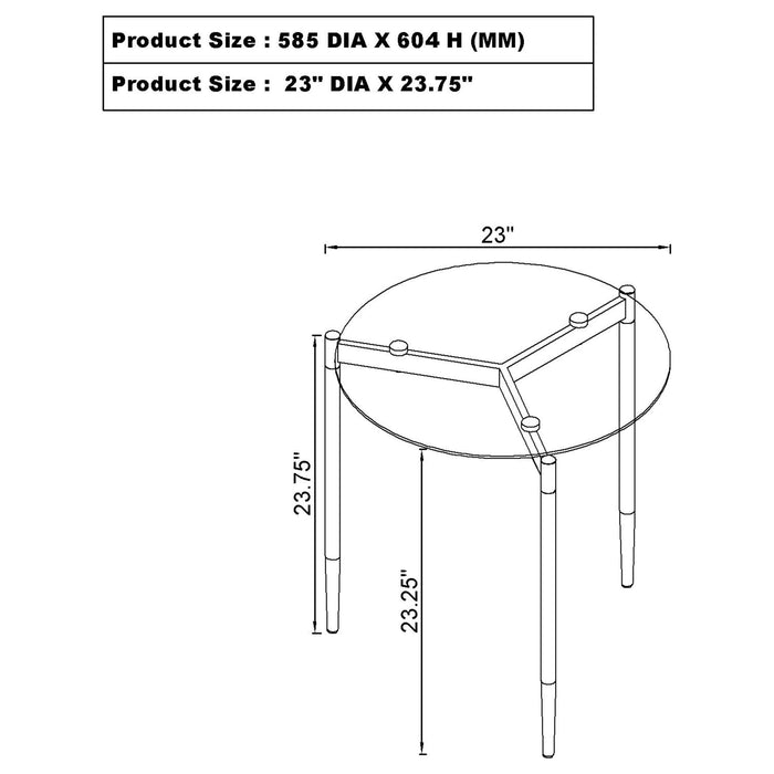 Rosalie Round Smoked Glass Top End Table Grey