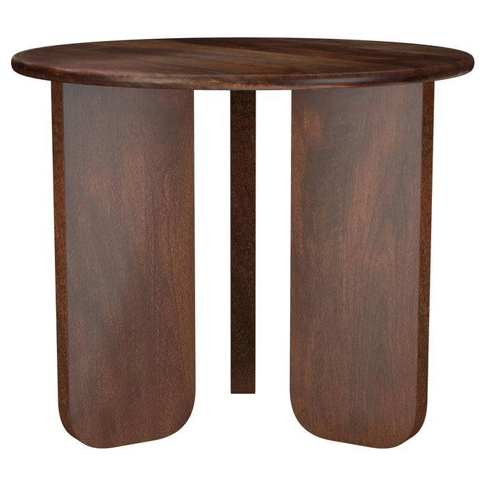 Dale Round Solid Mango Wood Side End Table Brown