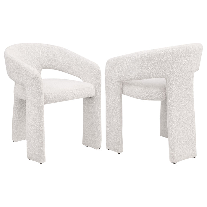 Eudora Boucle Upholstered Dining Side Chair Cream (Set of 2)