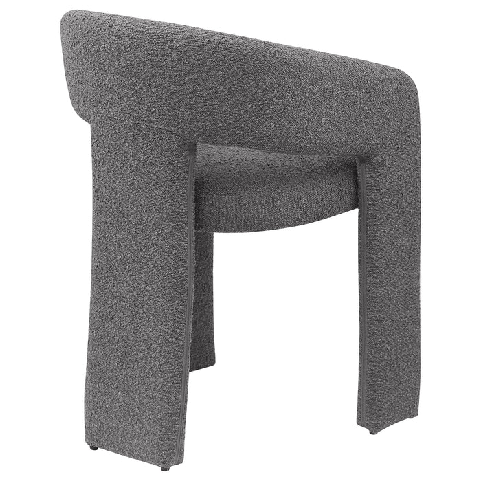 Eudora Boucle Upholstered Dining Arm Chair Grey (Set of 2)