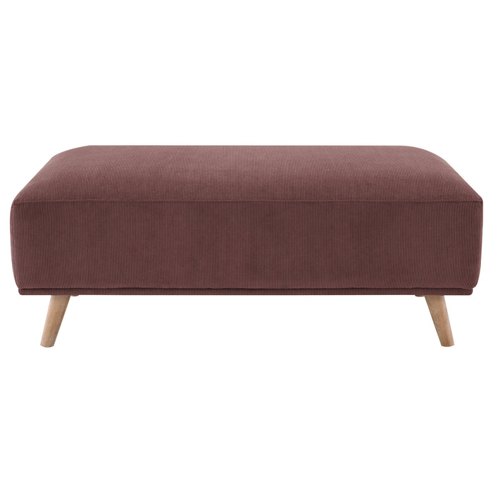 Elizabeth Corduroy Upholstered Ottoman Wine Red