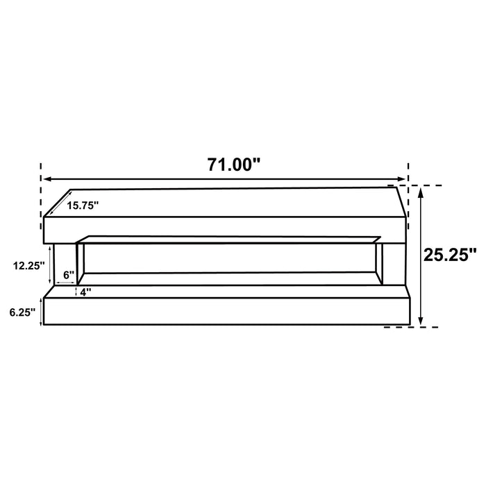 Vallerie 71" TV Stand with Visual Flame Box White