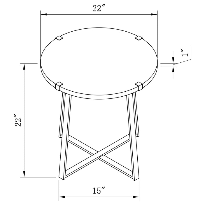 Marcus Round Engineered Wood Side End Table Light Brown