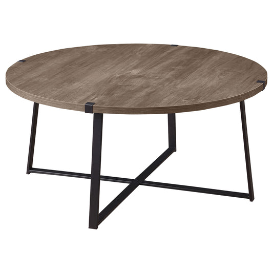 Marcus Round Engineered Wood Coffee Table Light Brown