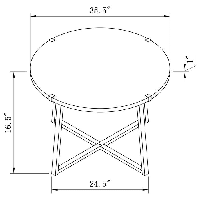 Marcus Round Engineered Wood Coffee Table Light Brown