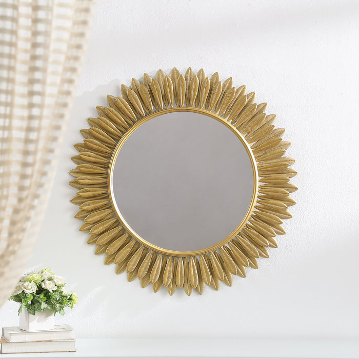 Tuscany 35 x 35 Inch Sunburst Wall Mirror Gold