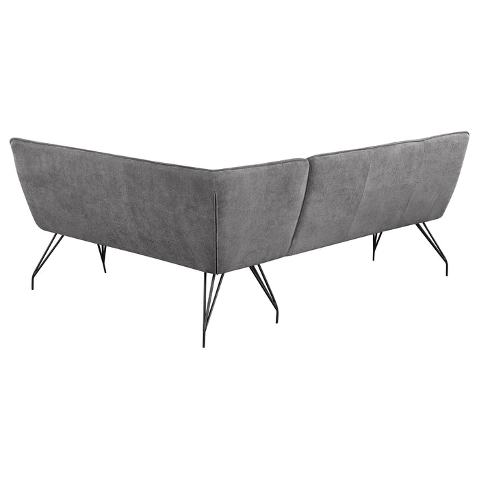 Dodson Fabric Upholstered L-Shaped Nook Dining Bench Grey