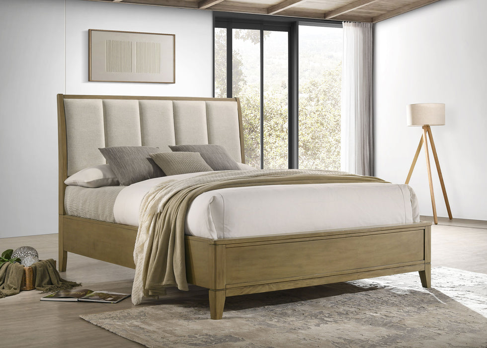 Granada Upholstered California King Panel Bed Natural Pine