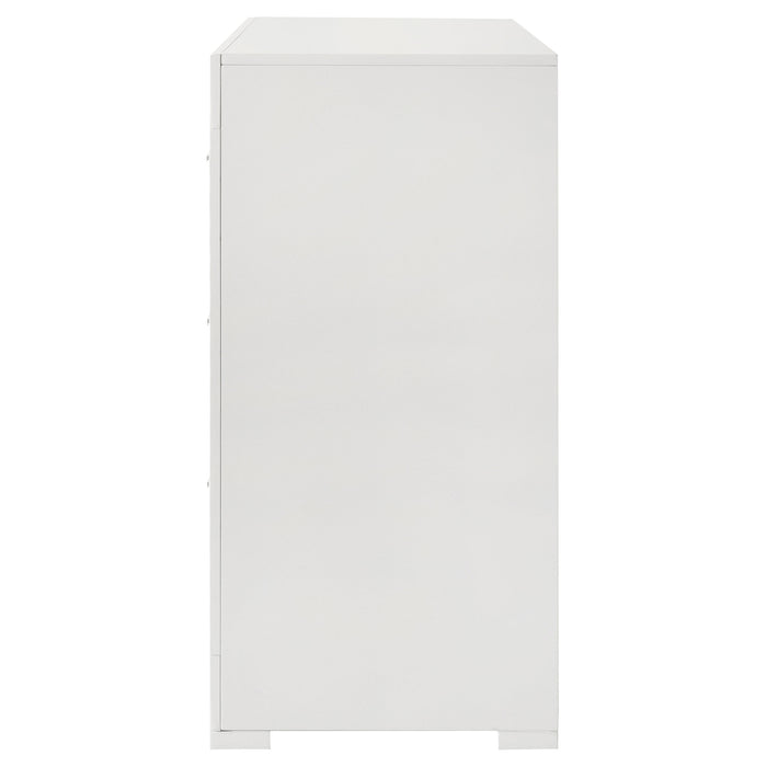 Ives 6-drawer Dresser Cabinet White High Gloss