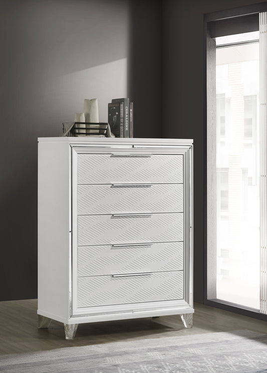 Marmore 5-drawer Bedroom Chest of Drawers White