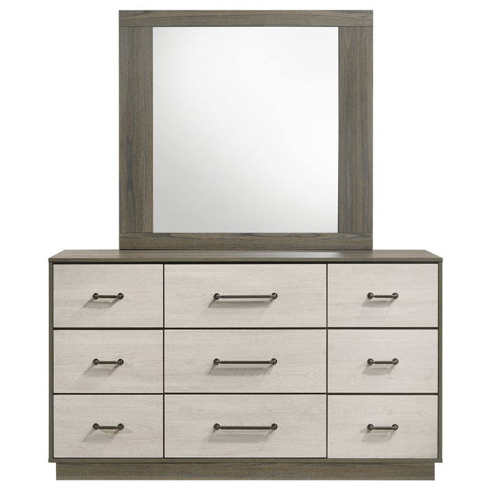 Fenwick 9-drawer Dresser with Mirror Grey Oak