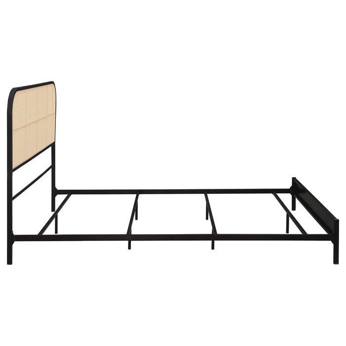 Amherst Radio Weave Rattan Metal Eastern King Bed Black