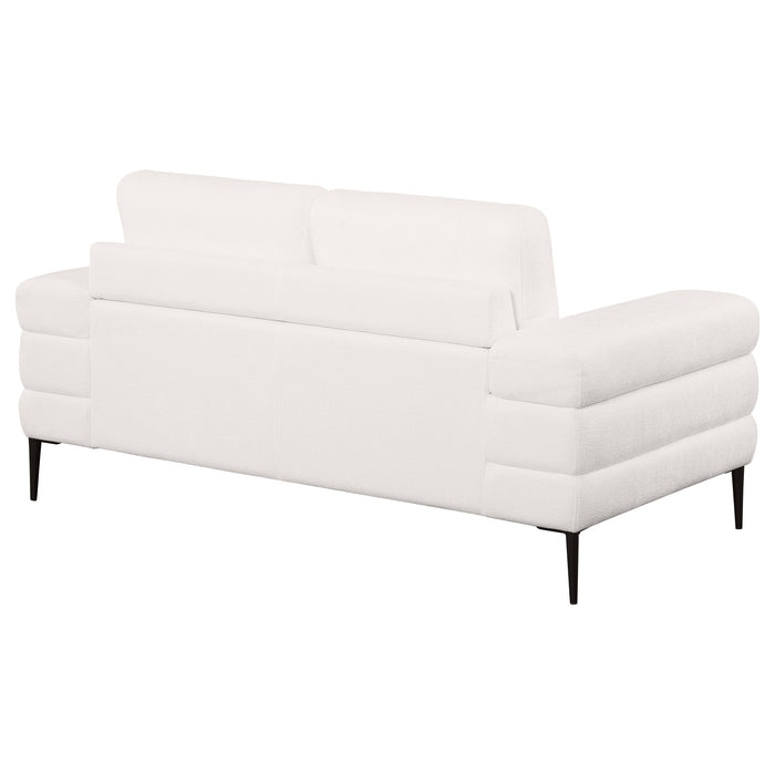 Jessel Chenille Upholstered Track Arm Loveseat Ivory