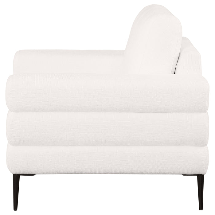 Jessel Chenille Upholstered Track Arm Chair Ivory