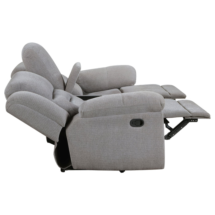 Gilson 2-piece Chenille Upholstered Reclining Sofa Set Grey