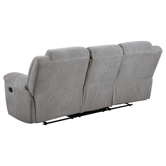 Gilson 3-piece Chenille Upholstered Reclining Sofa Set Grey