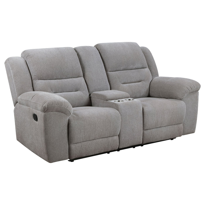 Gilson Chenille Upholstered Reclining Loveseat Grey