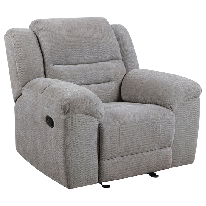 Gilson Chenille Upholstered Glider Recliner Chair Grey