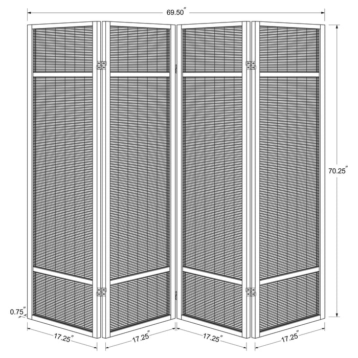 Pearce 4-panel Bamboo Room Divider Folding Screen Natural