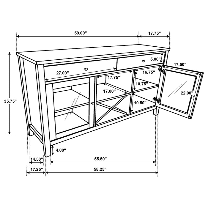 Hollis 2-door Dining Sideboard Buffet Storage Cabinet White