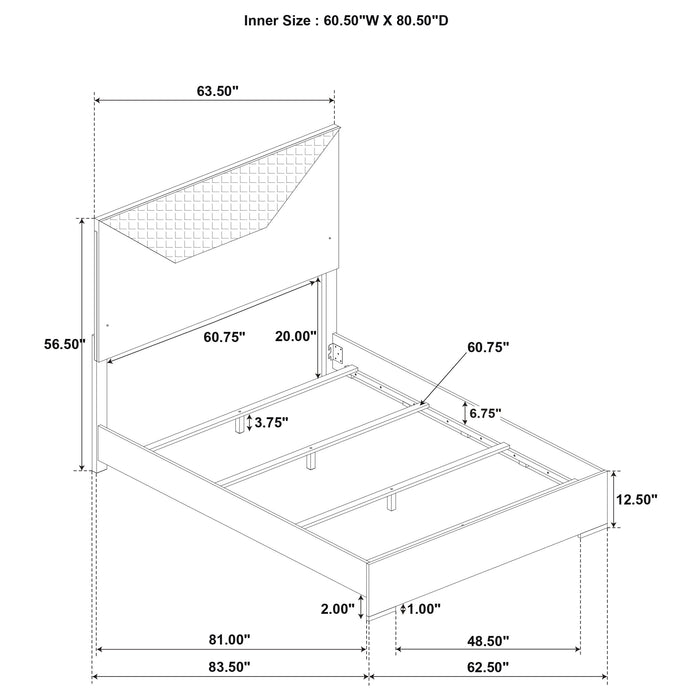 Ives 4-piece Queen Bedroom Set White High Gloss