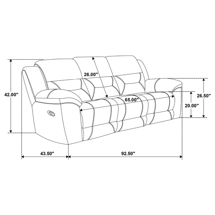 Gilson 3-piece Chenille Upholstered Reclining Sofa Set Grey