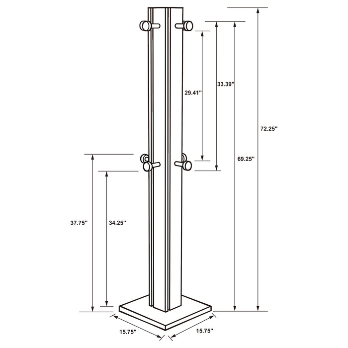 Rikkie Engineered Wood Coat Rack Walnut