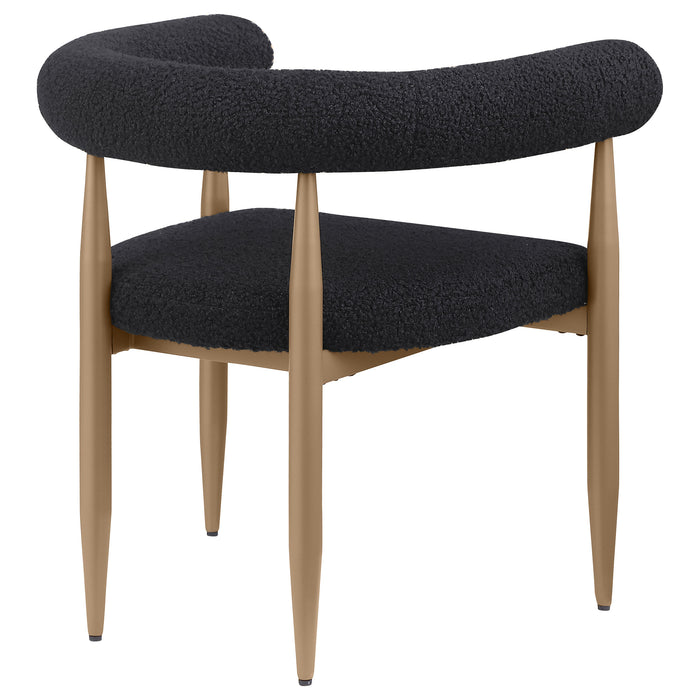 Dunmore Boucle Upholstered Dining Arm Chair Black (Set of 2)